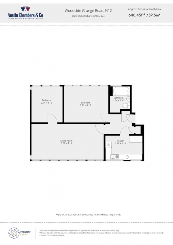 Floor Plan Image for 2 Bedroom Apartment for Sale in Haughmond, London