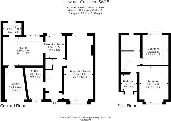 Floor Plan Image for 3 Bedroom Semi-Detached House for Sale in Ullswater Crescent, London, SW15