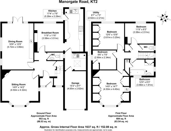 Floor Plan Image for 4 Bedroom Detached House for Sale in Manorgate Road, Kingston Upon Thames, KT2