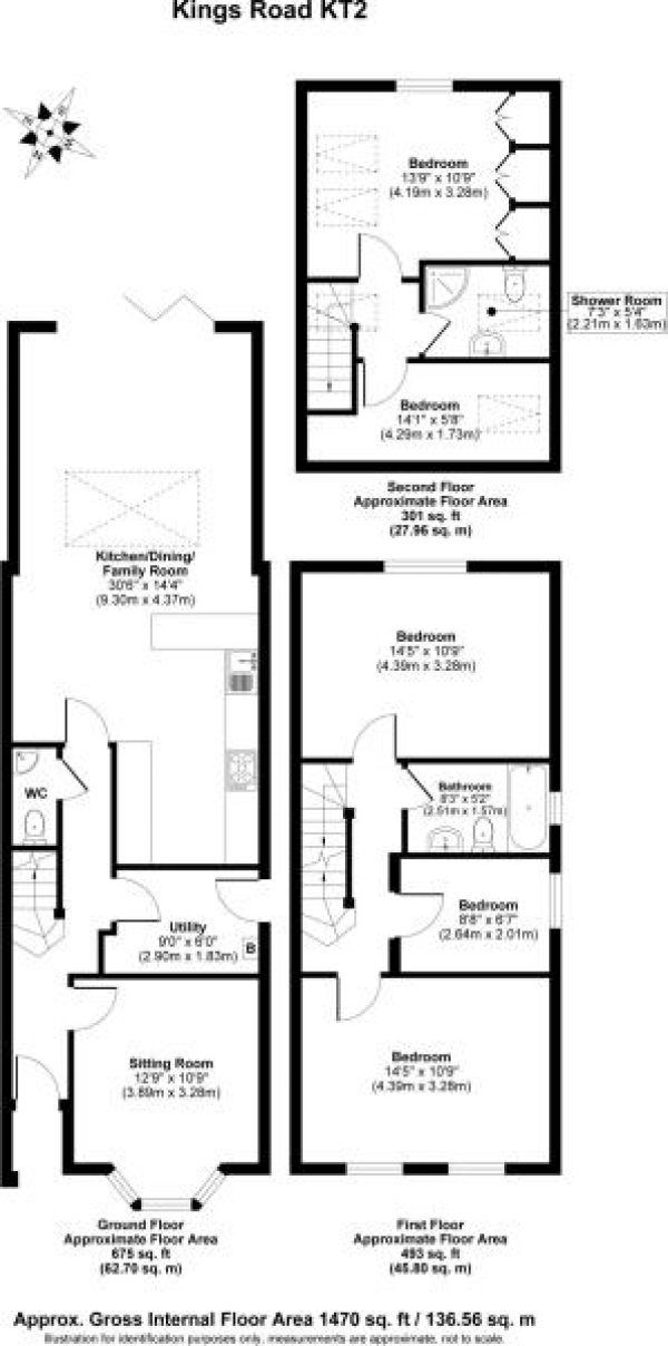 Floor Plan Image for 5 Bedroom Detached House for Sale in Kings Road, Kingston Upon Thames, KT2