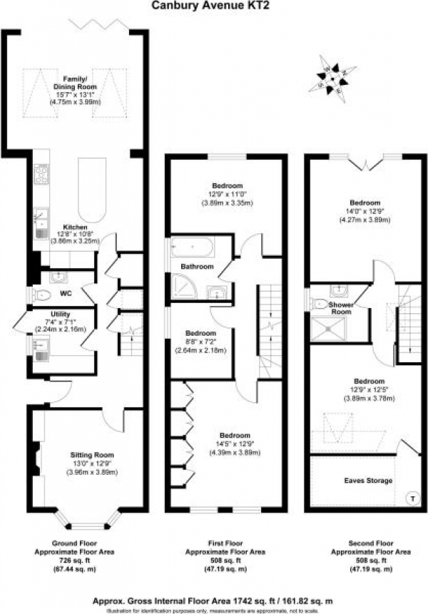 Floor Plan Image for 5 Bedroom Semi-Detached House for Sale in Canbury Avenue, Kingston Upon Thames, KT2