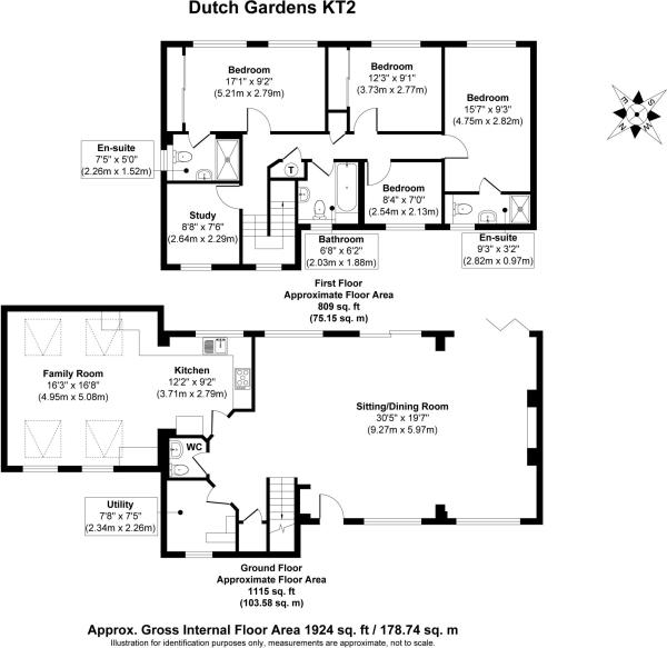 Floor Plan Image for 5 Bedroom Detached House for Sale in Dutch Gardens, Kingston Upon Thames, KT2