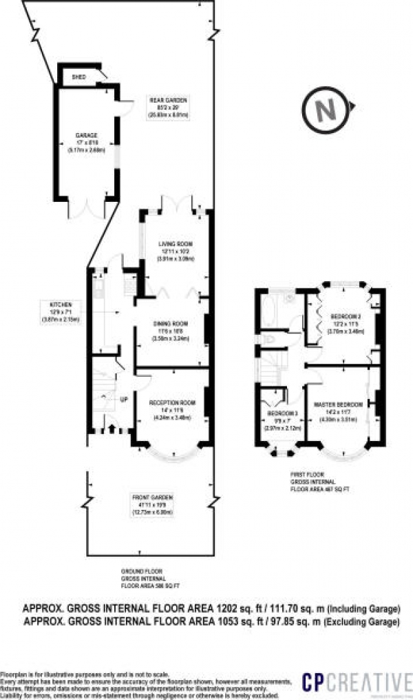 Floor Plan Image for 3 Bedroom Semi-Detached House for Sale in Robin Hood Way, London, SW15