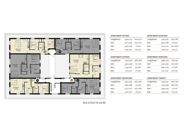 Floor Plan for 2 Bedroom Apartment for Sale in 15 Claremont Place, Chinnor, OX39, 4FX - Guide Price &pound265,000