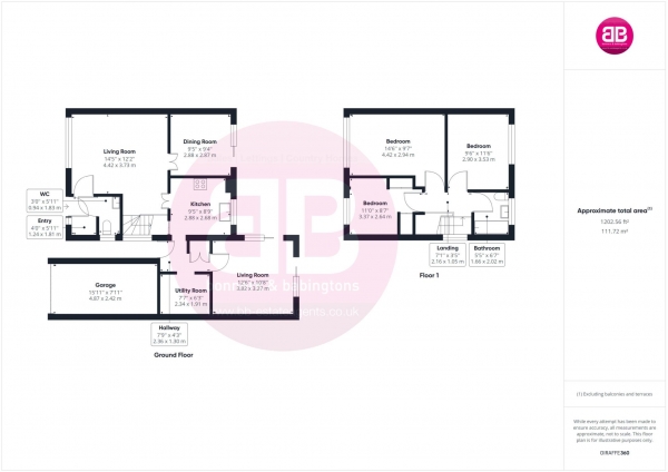 Floor Plan for 3 Bedroom Link Detached House for Sale in Cowleaze, Chinnor, OX39, 4TB - Guide Price &pound550,000