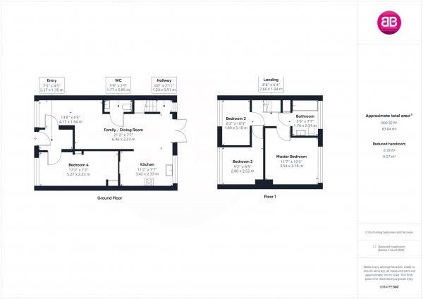 Floor Plan for 4 Bedroom Property for Sale in Chinnor Village - EXTENDED - NO CHAIN, OX39, 4JJ - Guide Price &pound400,000