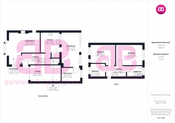 Floor Plan for 3 Bedroom Detached House for Sale in Oakley Lane, Chinnor, OX39, 4HT - Offers in Excess of &pound550,000