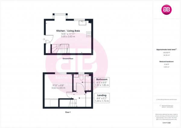 Floor Plan Image for 1 Bedroom Property to Rent in Sycamore Close, Watlington