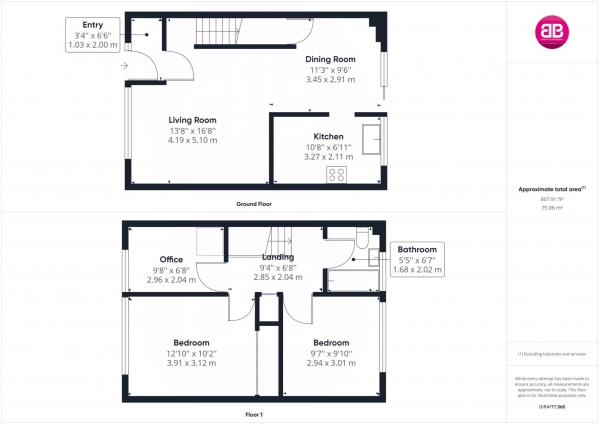 Floor Plan Image for 3 Bedroom End of Terrace House for Sale in Cowleaze, Chinnor