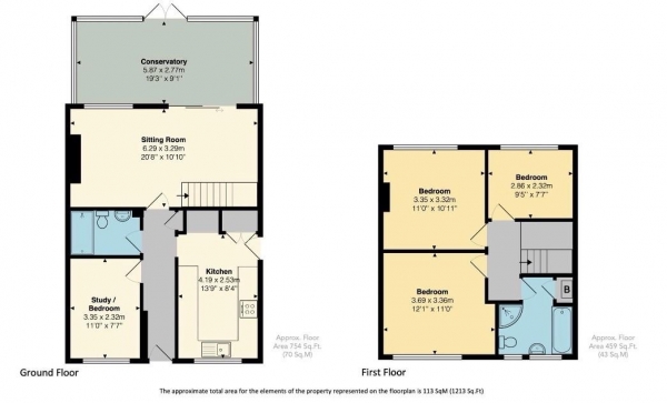 Floor Plan for 4 Bedroom Semi-Detached House for Sale in Lacemakers, Chinnor, OX39, 4TR - Guide Price &pound475,000