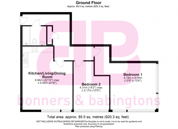 Floor Plan Image for 2 Bedroom Flat for Sale in Claremont, Chinnor