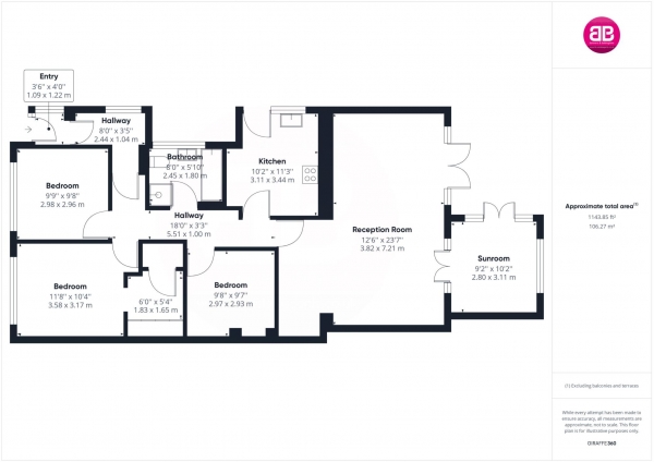 Floor Plan Image for 3 Bedroom Semi-Detached Bungalow for Sale in Elderdene, Chinnor