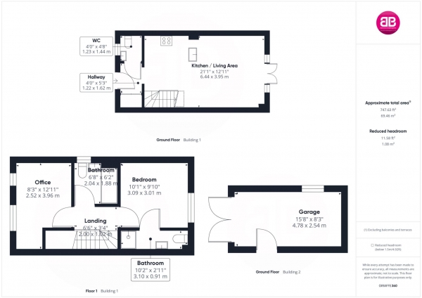 Floor Plan for 2 Bedroom Semi-Detached House for Sale in Chalkpit Lane, Chinnor, OX39, 4DF - Offers in Excess of &pound350,000