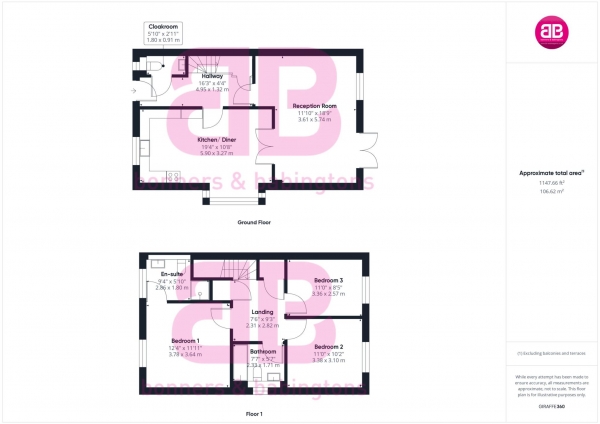 Floor Plan for 3 Bedroom Detached House for Sale in Equine Way, Chinnor, OX39, 4GB - Offers in Excess of &pound550,000