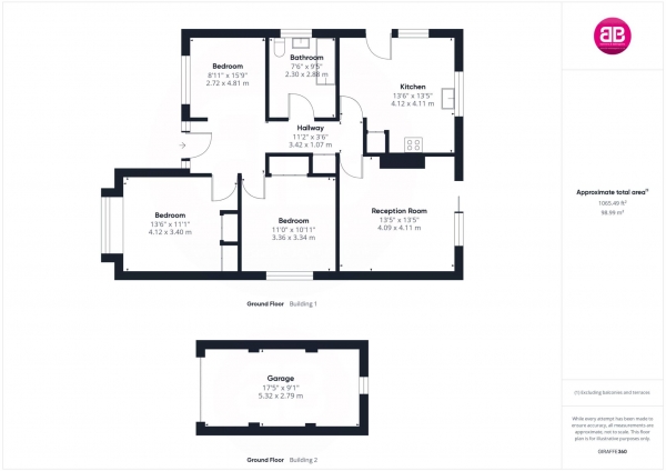 Floor Plan Image for 3 Bedroom Detached Bungalow for Sale in The Avenue, Chinnor