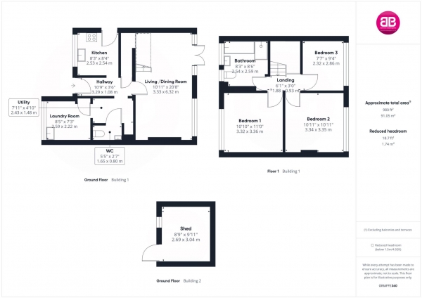 Floor Plan Image for 3 Bedroom Semi-Detached House for Sale in Fox Cover, Chinnor