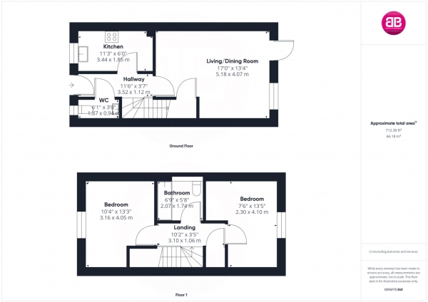 Floor Plan Image for 2 Bedroom End of Terrace House for Sale in Thame Road, Chinnor - SHARED OWNERSHIP