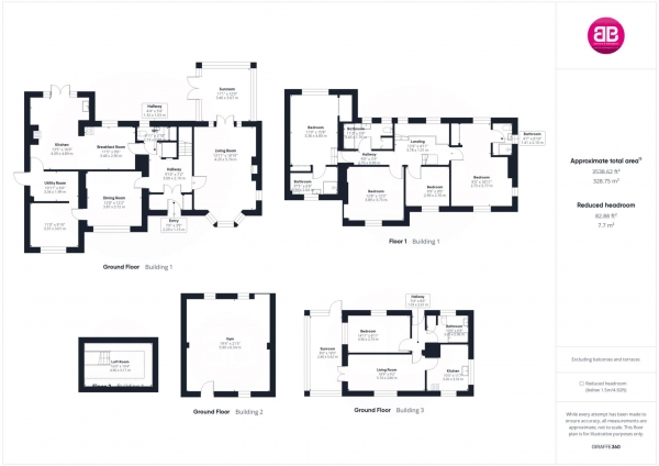 Floor Plan Image for 5 Bedroom Country House for Sale in Hardwick - COUNTRY HOUSE SET IN 1.23 ACRES