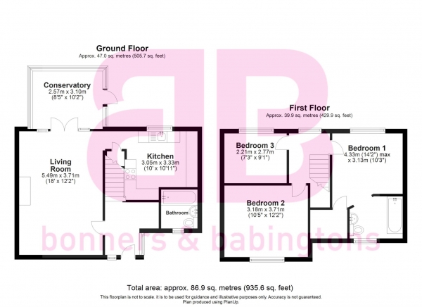 Floor Plan Image for 3 Bedroom Terraced House for Sale in Lime Grove, Chinnor