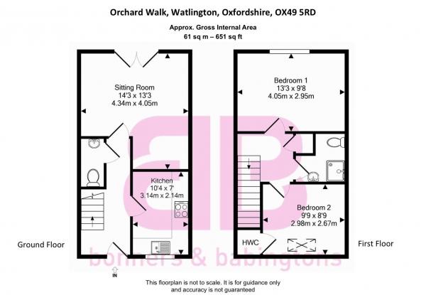 Floor Plan Image for 2 Bedroom Terraced House for Sale in Orchard Walk, Watlington