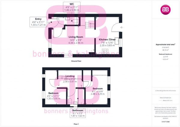 Floor Plan Image for 2 Bedroom Semi-Detached House for Sale in Kiln Avenue, Chinnor