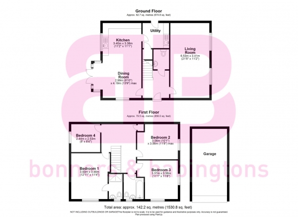 Floor Plan for 4 Bedroom Detached House for Sale in Moor Close, Chinnor - NO UPPER CHAIN, OX39, 4FT - Fixed Price &pound730,000