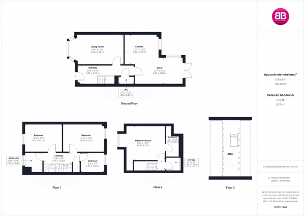 Floor Plan Image for 4 Bedroom Town House for Sale in Goodearl Place, Princes Risborough