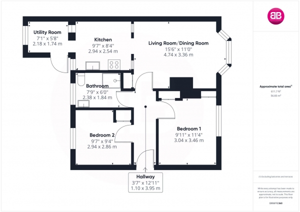 Floor Plan Image for 2 Bedroom Semi-Detached Bungalow for Sale in Eastfield Road, Princes Risborough - BEAUTIFULLY PRESENTED HOME!