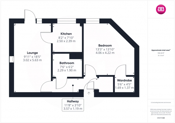 Floor Plan Image for 1 Bedroom Apartment for Sale in Chiltern Lodge, Princes Risborough - GROUND FLOOR APARTMENT