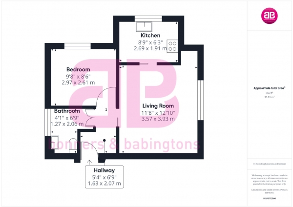 Floor Plan Image for 1 Bedroom Flat for Sale in Malthouse Square, Princes Risborough - NO CHAIN!