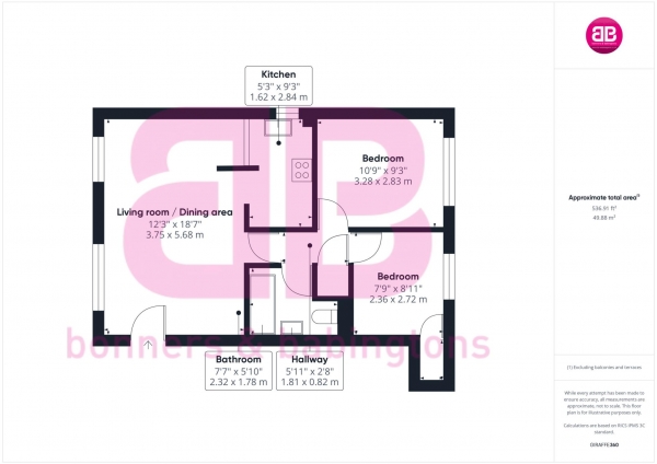 Floor Plan Image for 2 Bedroom Flat for Sale in Sycamore House, Princes Risborough - NO CHAIN!