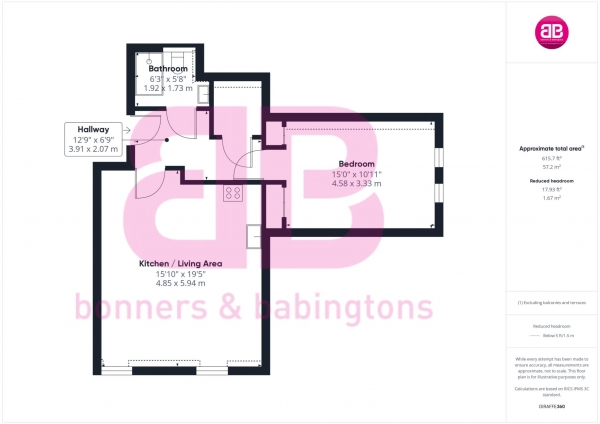 Floor Plan Image for 1 Bedroom Flat for Sale in Malthouse Sqaure, Princes Risborough - TOWN CENTER LOCATION