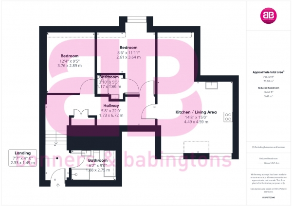 Floor Plan Image for 2 Bedroom Apartment for Sale in Rectory Avenue, High Wycombe - NO UPPER CHAIN