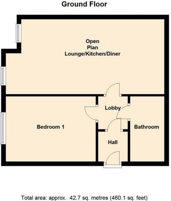 Floor Plan Image for 1 Bedroom Flat for Sale in Reddicap Heath Road