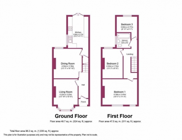 Floor Plan Image for 3 Bedroom Terraced House for Sale in Hazel Road, Altrincham