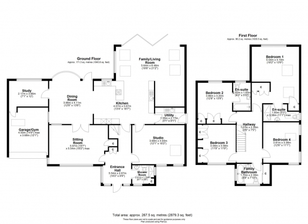 Floor Plan Image for 4 Bedroom Detached House for Sale in Ilkley Road, Caversham Heights