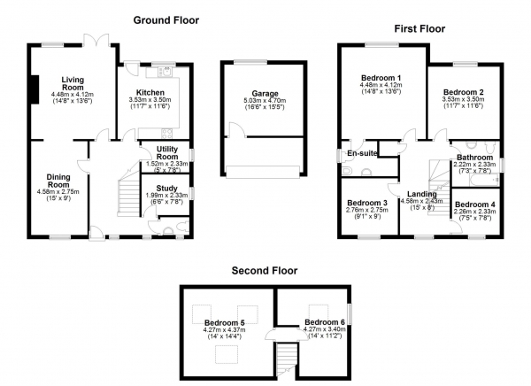 Floor Plan Image for 6 Bedroom Detached House for Sale in Kidmore Road, Caversham Heights