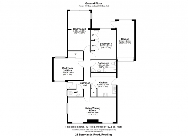 Floor Plan Image for 3 Bedroom Detached House for Sale in Berrylands Road, Caversham,Reading, Berkshire