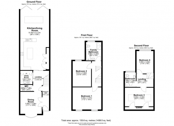 Floor Plan Image for 4 Bedroom Terraced House for Sale in Hemdean Road, Caversham, Reading