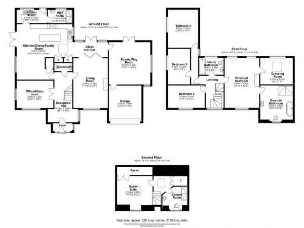 Floor Plan Image for 5 Bedroom Detached House for Sale in The Granary, Darell Road, Caversham Heights, Reading