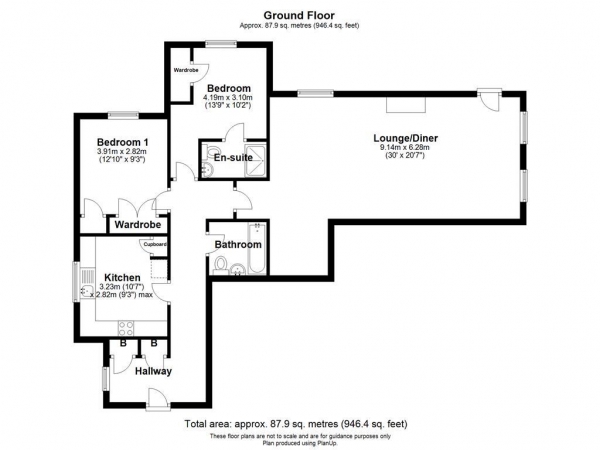 Floor Plan Image for 2 Bedroom Apartment for Sale in Treetops , Caversham, Reading