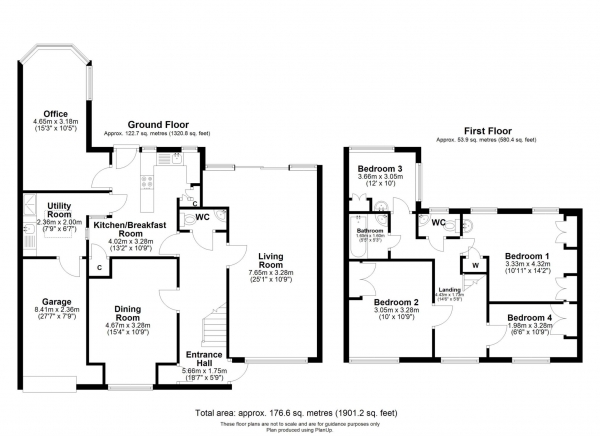 Floor Plan Image for 4 Bedroom Detached House for Sale in Blenheim Road, Caversham