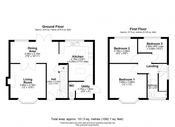 Floor Plan Image for 3 Bedroom Semi-Detached House for Sale in Ardler Road, Caversham