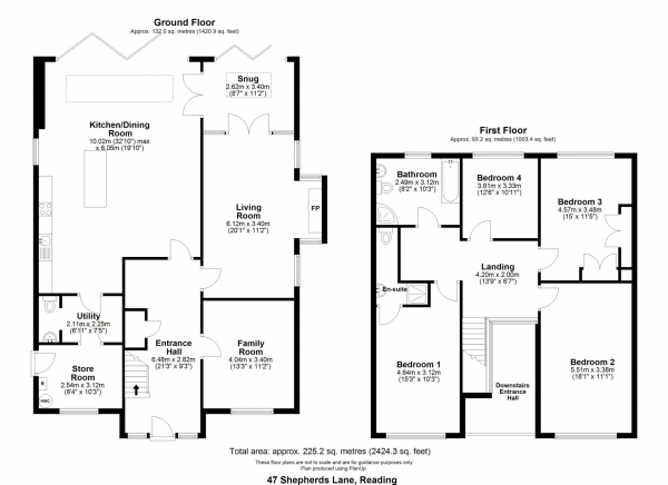 Floor Plan Image for 4 Bedroom Detached House for Sale in Shepherds Lane, Caversham Heights