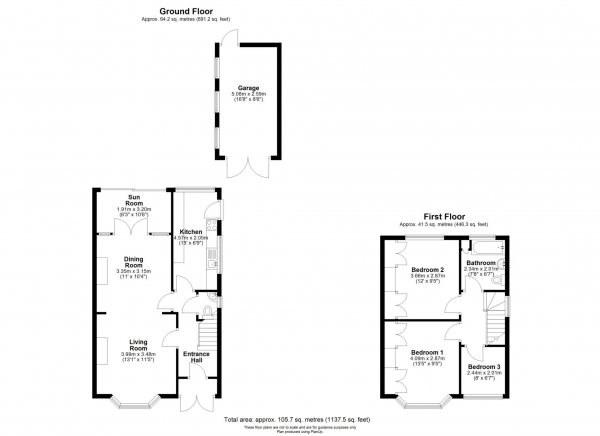 Floor Plan Image for 3 Bedroom Semi-Detached House for Sale in Kidmore Road, Caversham Heights, Reading