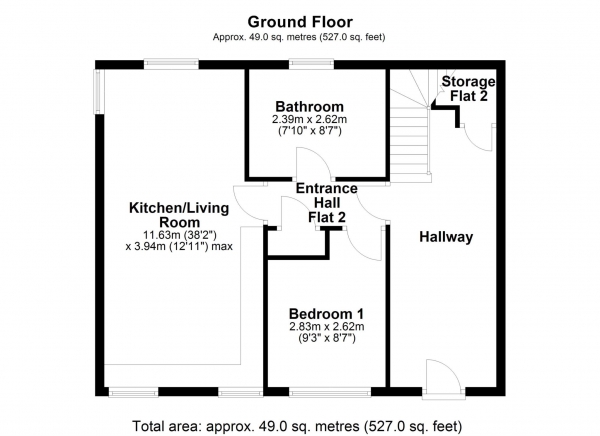 Floor Plan Image for 1 Bedroom Apartment for Sale in Priory Avenue, Caversham