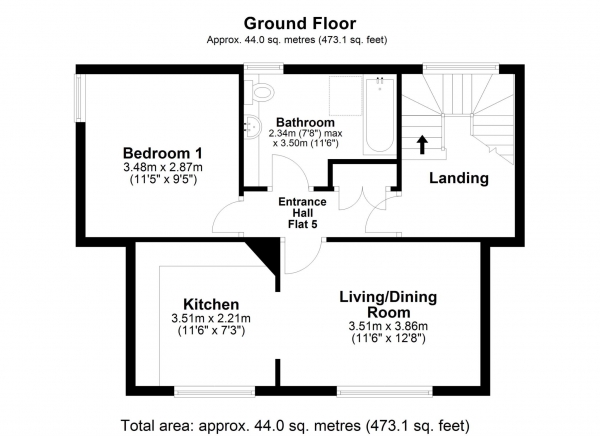 Floor Plan Image for 1 Bedroom Apartment for Sale in Priory Avenue, Caversham