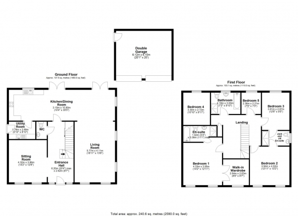 Floor Plan Image for 5 Bedroom Detached House for Sale in Wellswood Gardens, Reading