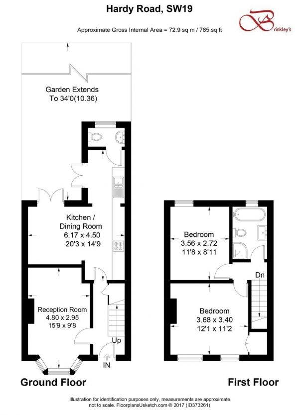 Floor Plan Image for 2 Bedroom Terraced House for Sale in Hardy Road, Wimbledon