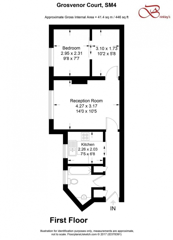 Floor Plan Image for 1 Bedroom Apartment for Sale in Grosvenor Court, Morden